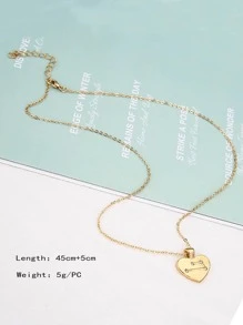 1入組復古鋅合金水鑽12星座裝飾心形墜飾項鍊適合女士適用於禮品