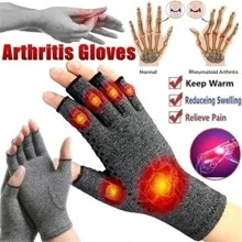 1pair Grey Arthritis Gloves, Modern Anti-slip Breathable Gloves For Pain