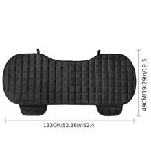 1Pc Rear Car Seat Mat, Universal Rear Back Car Auto Cover Non-Slide Winter Pad, Back Seat Cover Flocking Cloth Covers Keep Warm Car Rear Seat Covers, Rear Seat Cover for Most 5-Seat Cars - Black - View 3