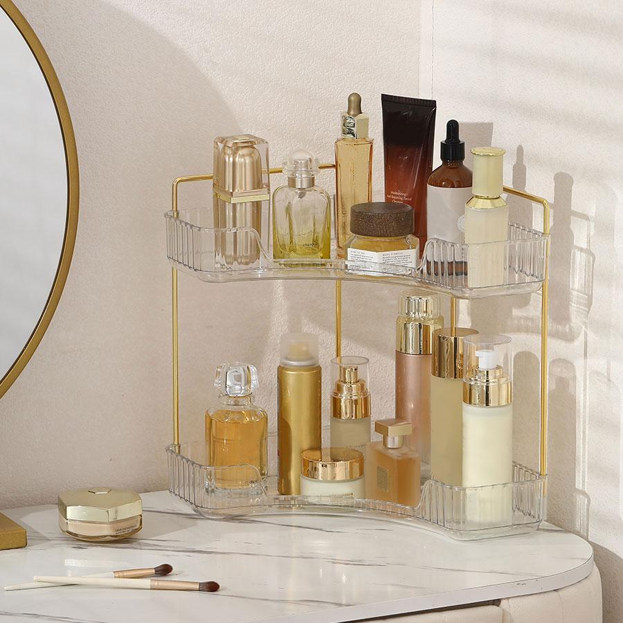 3 Tier Makeup Organizer,Stackable Cosmetic Display Case Skincare