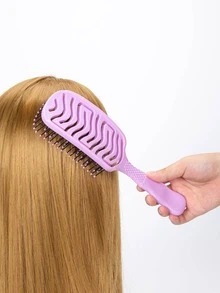 1pc Hollow Out Hair Brush - Purple - View 2