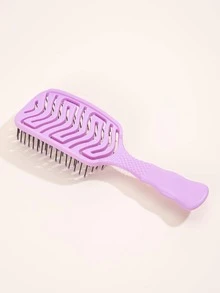 1pc Hollow Out Hair Brush - Purple - View 4