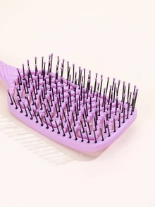 1pc Hollow Out Hair Brush - Purple - View 3