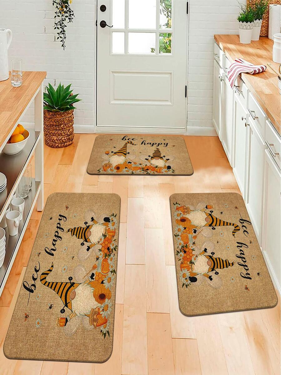 1pc Gonk Pattern Anti-slip Rug, Modern Polyester Floor Mat For Home - Multicolor - View 1