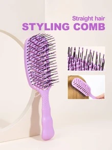 1pc Hollow Out Hair Brush - Purple - View 1