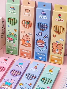 6 piezas con estampado de dibujos animados lápiz - Multicolor - Ver 4