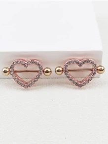 2pcs/set Heart Nipple Ring - Multicolor - View 1