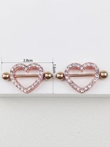 2pcs/set Heart Nipple Ring - Multicolor - View 4
