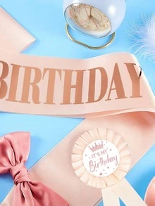 2 chiếc Sash đồ họa khẩu hiệu & Bộ huy hiệu - Hồng - Xem 2