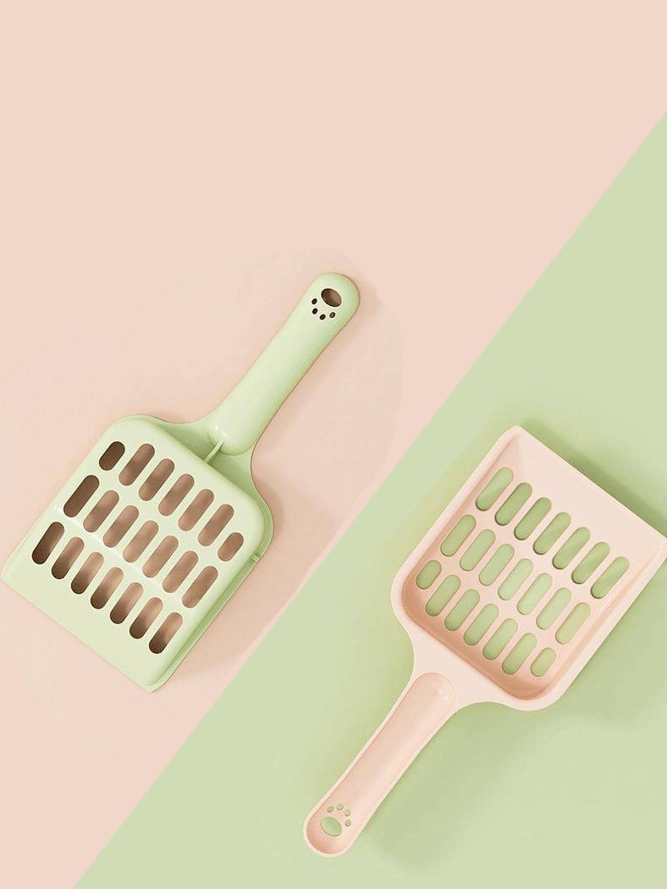 1 pieza Pala para arena para mascotas unicolor con abertura de color al azar para gato para limpieza - Multicolor - Ver 1