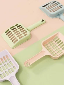 1 pieza Pala para arena para mascotas unicolor con abertura de color al azar para gato para limpieza - Multicolor - Ver 4