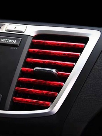 10 piezas rojo PVC de salida de aire del coche tira