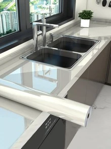 1 cuộn THÚ CƯNG Miếng Dán Bếp, Tối Giản Màu Chống Thấm Dầu Chống Dầu Decal Dán Tường Nhà Bếp Cho Nhà Bếp - Xám - Xem 2