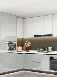 1 cuộn THÚ CƯNG Miếng Dán Bếp, Tối Giản Màu Chống Thấm Dầu Chống Dầu Decal Dán Tường Nhà Bếp Cho Nhà Bếp - Xám - Xem 7