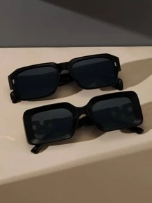 2 pares de gafas de mujer con montura cuadrada, accesorios de playa, adecuados para vacaciones de verano en la playa, viajes al aire libre - Gris - Ver 2