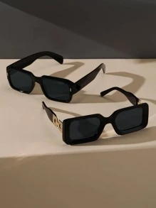 2 pares de gafas de mujer con montura cuadrada, accesorios de playa, adecuados para vacaciones de verano en la playa, viajes al aire libre - Gris - Ver 5