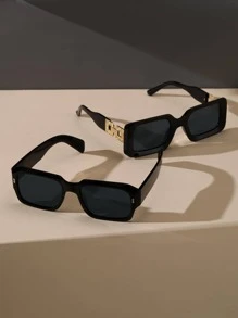 2 pares de gafas de mujer con montura cuadrada, accesorios de playa, adecuados para vacaciones de verano en la playa, viajes al aire libre - Gris - Ver 1