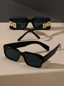 2 pares de gafas de mujer con montura cuadrada, accesorios de playa, adecuados para vacaciones de verano en la playa, viajes al aire libre - Gris - Ver 6