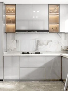 1 cuộn THÚ CƯNG Miếng Dán Bếp, Tối Giản Màu Chống Thấm Dầu Chống Dầu Decal Dán Tường Nhà Bếp Cho Nhà Bếp - Xám - Xem 6