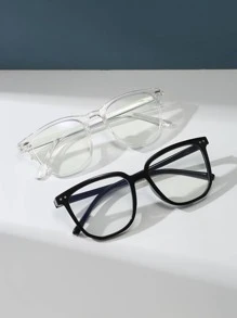 2pairs Square Frame Eyeglasses Clear Lens for Everyday Wear - Multicolor - View 2
