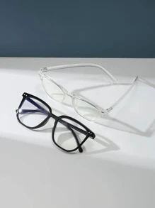 2pairs Square Frame Eyeglasses Clear Lens for Everyday Wear - Multicolor - View 3