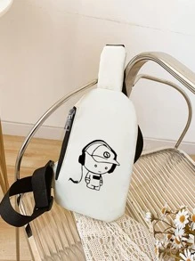 兒童滌綸單肩包卡通人物圖案