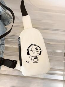兒童滌綸單肩包卡通人物圖案