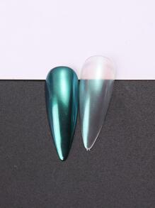 极光全息固体指甲粉、铬闪粉、彩色美甲颜料（含刷子）、镜面效果指甲粉、DIY美甲饰品、美甲宝石、美甲用品 - 綠色 - 查看 7