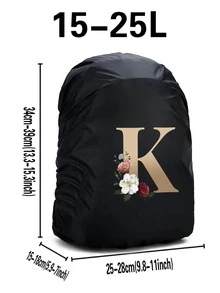 20L Ba Lô Che Mưa Chữ Cái Đầu Hoa Văn Chống Bụi Bao Chống Nước Mưa Cho Lưng Du Lịch Leo Núi Túi bao Da - màu đen - Xem 5
