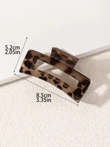 1 Peça Presilha de Cabelo Quadrada de Moda com Estampa de Leopardo para Decoração de Cabelo, Presilha de Rua, Presilhas de Cabelo, Grampo de Cabelo, Clipe de Cabelo, Acessório de Cabelo, Material Escolar, Faculdade