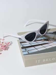 1 对女士猫眼镜框创意时尚眼镜适合夏季流行基本款秋冬女士服装商务休闲礼品 - 黑與白 - 查看 4