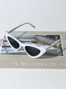 1 对女士猫眼镜框创意时尚眼镜适合夏季流行基本款秋冬女士服装商务休闲礼品 - 黑與白 - 查看 5