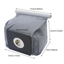 1 Túi Đựng Rác Máy Hút Bụi Màu Xám, Túi Rác Polyester Hiện Đại Cho Máy Hút Bụi - Xám - Xem 2