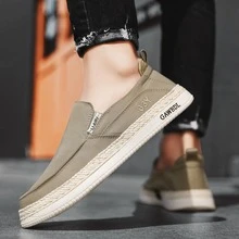 Giày Sneaker Thể Thao Cho Nam, Giày Sneaker Slip On Tối Giản - Màu Khaki - Xem 2