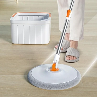 1入組滌綸拖把，現代主義圓形家用吸水拖把