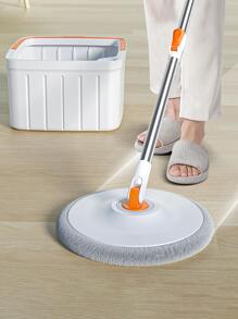 1入組滌綸拖把，現代主義圓形家用吸水拖把 - 灰色 - 查看 3