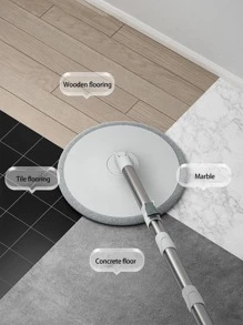 1入組滌綸拖把，現代主義圓形家用吸水拖把 - 灰色 - 查看 4