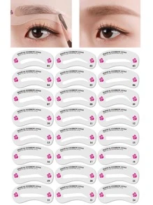 眉笔，24 件硅胶眉笔眉毛模板眉卡眉毛贴纸画眉神器眉毛修饰模板塑形模板眉卡，化妆，便宜，房间装饰，梳妆台，旅行，卧室，化妆配件 - 彩色 - 查看 1