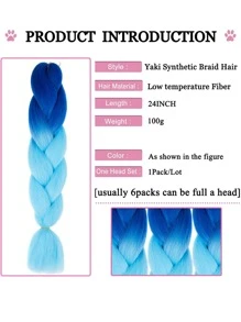 1 cái móc bện tóc 24 inch phần mở rộng tóc tổng hợp - Nhiều màu - Xem 3