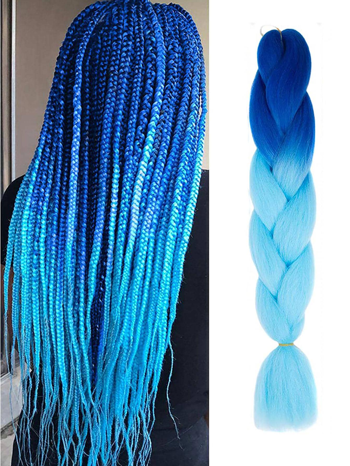 1 cái móc bện tóc 24 inch phần mở rộng tóc tổng hợp - Nhiều màu - Xem 1