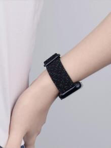 1入組黑色編織細節休閒織物錶帶38/40/41/42/44/45/49mm,適用於Apple Watch4/5/6/7/8/SE/Ultra - 彩色 - 查看 2
