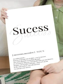 1入組標語圖案裱框畫,現代化學纖維家庭裝飾牆壁藝術繪畫 - 黑與白 - 查看 5