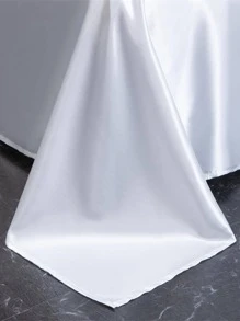 1入組素色床單，臥室用極簡主義布藝床上用品床單 - 白色 - 查看 3