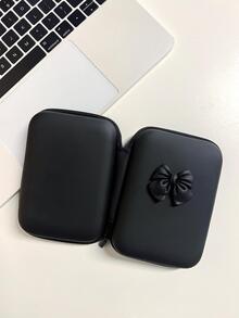 EVA Bow Decor Data Cable Storage Bag - Black - View 3