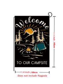 1pc Polyester Garden Flag, Modern Tree & Letter Graphic Yard Flag For Home - Multicolor - View 3