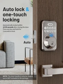 Fingerprint Door Lock, Zowill Keyless Entry Door Lock Keypad Deadbolt With 20 Biometric Fingerprints, 20 User Codes, Auto Lock, IP54 Waterproof, Easy Installation Smart Lock - Bạc - Xem 2