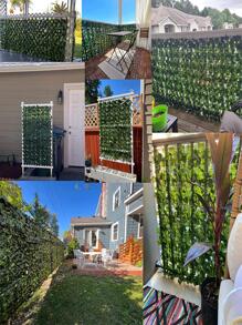 1 hàng rào lá xanh nhân tạo - màu xanh lá - Xem 5