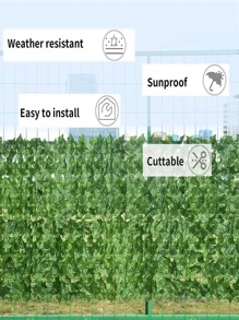 1 hàng rào lá xanh nhân tạo - màu xanh lá - Xem 7