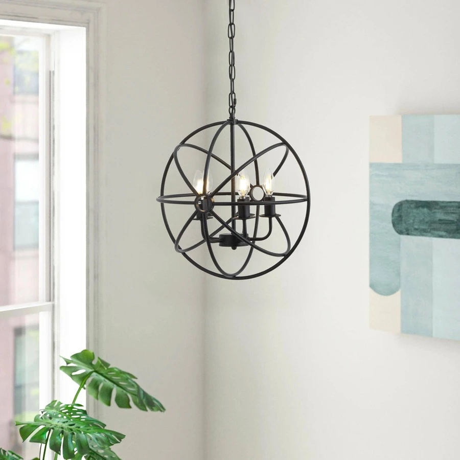 Krishka 4 - Light Dimmable Globe Chandelier
