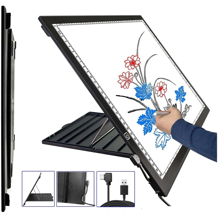 A3 Diamond Painting Light Pad with Built-in Stand, Hawanik A3 Large LED Tracing Light Box with Stand for Vinyl Weeding Drawing - A3 - Xem 1